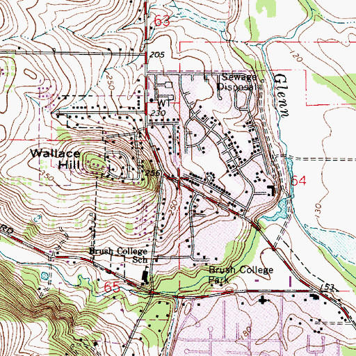 Topographic Map of Salemtowne, OR