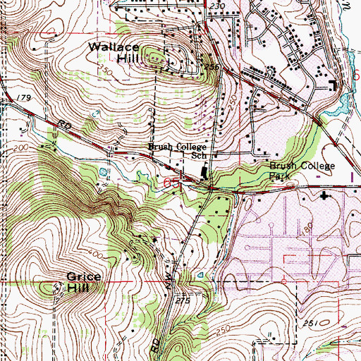 Topographic Map of Brush College, OR