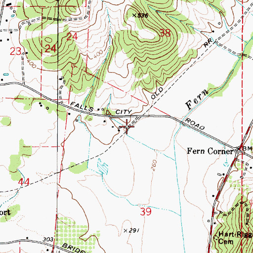 Topographic Map of Ferns (historical), OR