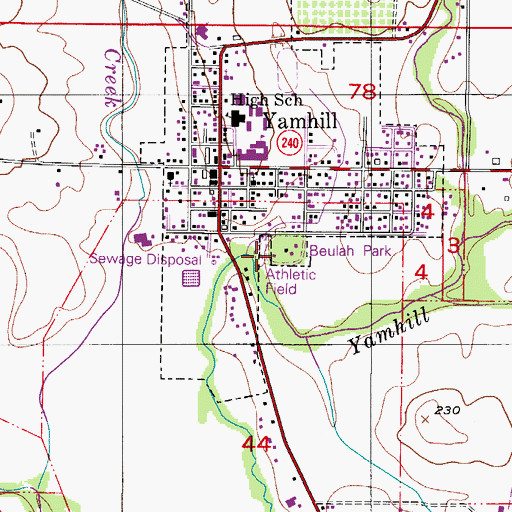 Topographic Map of Beulah City Park, OR