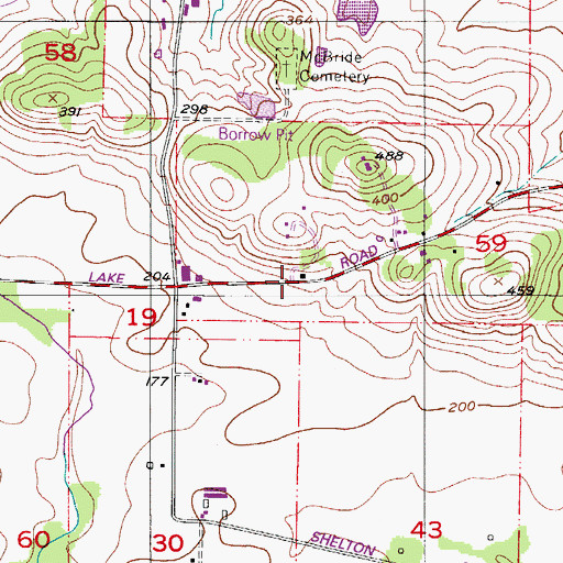 Topographic Map of White Cloud Community Hall (historical), OR