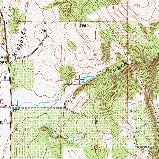 Topographic Map of Stevens Reservoir, OR