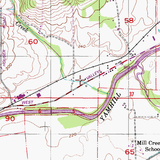 Topographic Map of Riverside (historical), OR