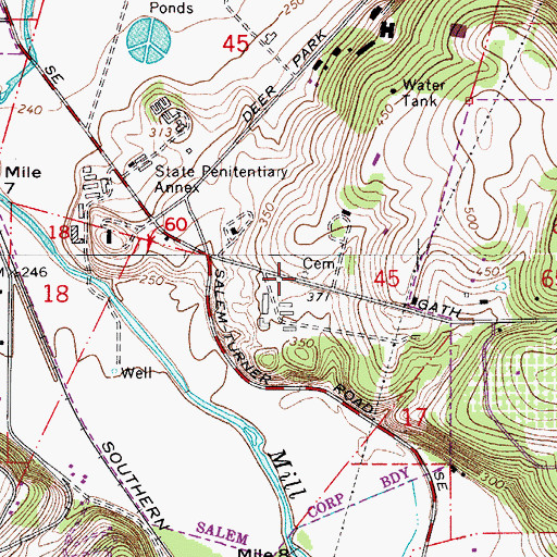 Topographic Map of Penitentiary Annex Cemetery, OR