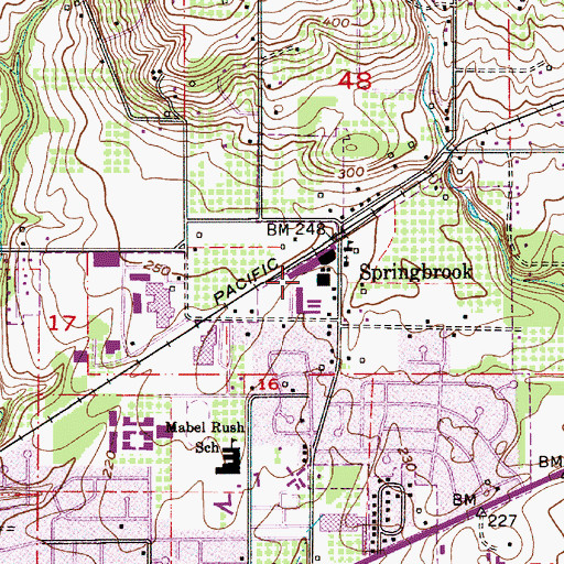 Topographic Map of Springbrook Middle School (historical), OR