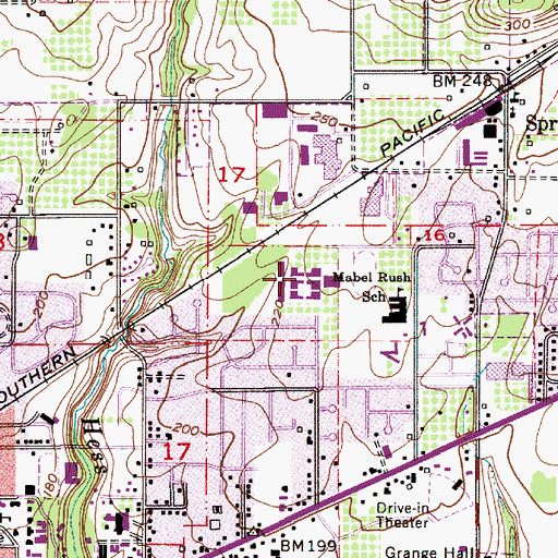 Topographic Map of Newberg Senior High School, OR