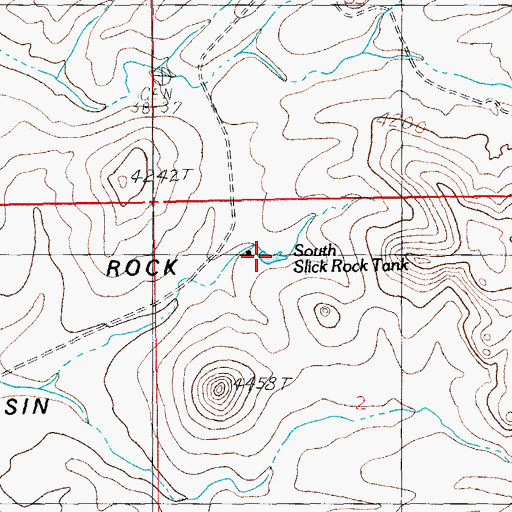 Topographic Map of South Slick Rock Tank, AZ