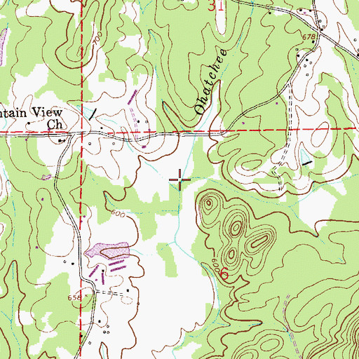 Topographic Map of Coffee Creek, AL