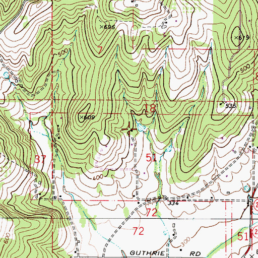 Topographic Map of Lewis Reservoirs, OR