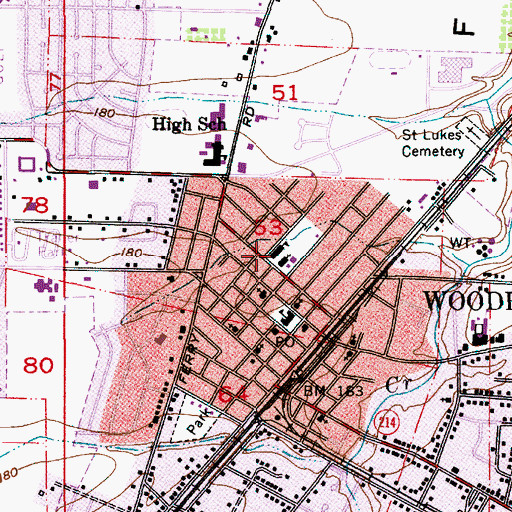 Topographic Map of Saint Luke School, OR