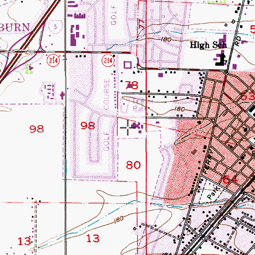 Topographic Map of Nellie Muir Elementary School, OR
