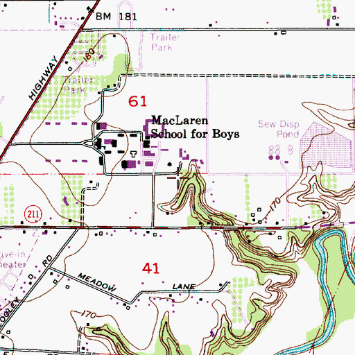 Topographic Map of McLaren Cemetery, OR