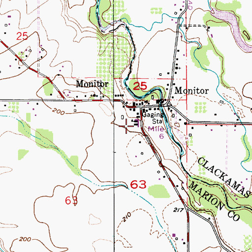 Topographic Map of Monitor Elementary School, OR