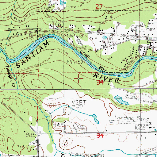Topographic Map of Pierce Creek, OR