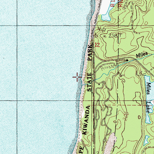 Topographic Map of Miles Creek, OR