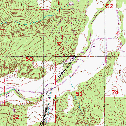 Topographic Map of Meadow Creek, OR