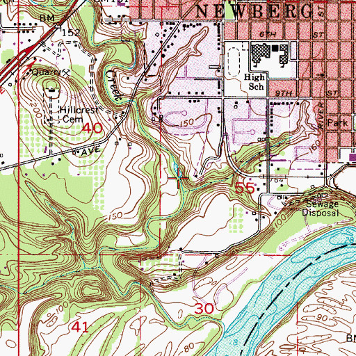 Topographic Map of Ewing Young Park, OR