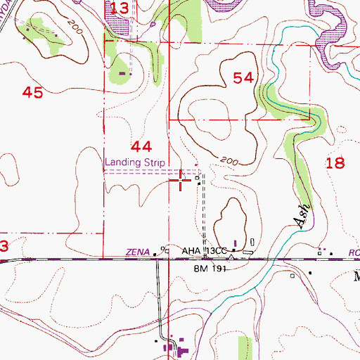 Topographic Map of Vineyard Airport, OR