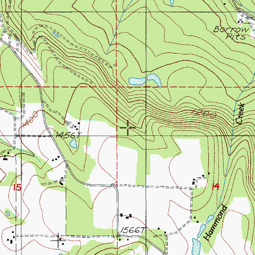 Topographic Map of Echo Creek, OR