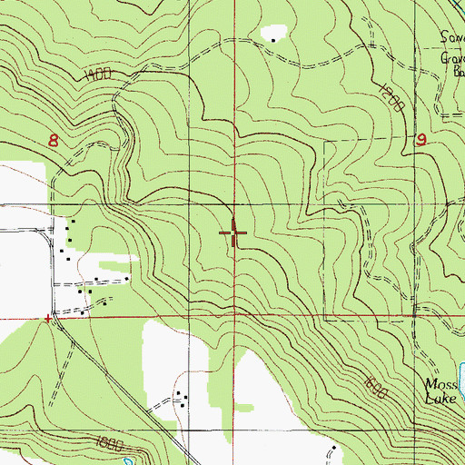 Topographic Map of Moss Lake, OR