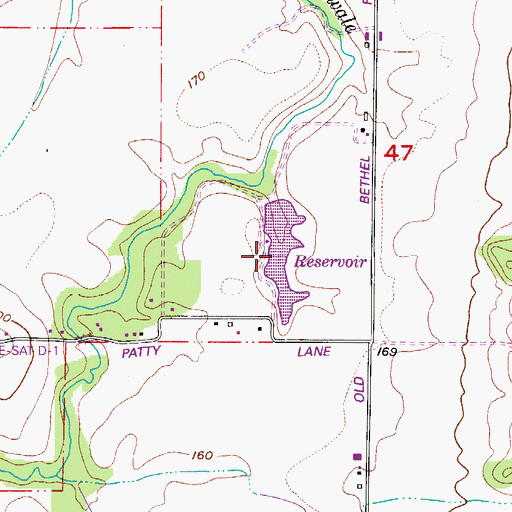 Topographic Map of Phil Olson Reservoir, OR