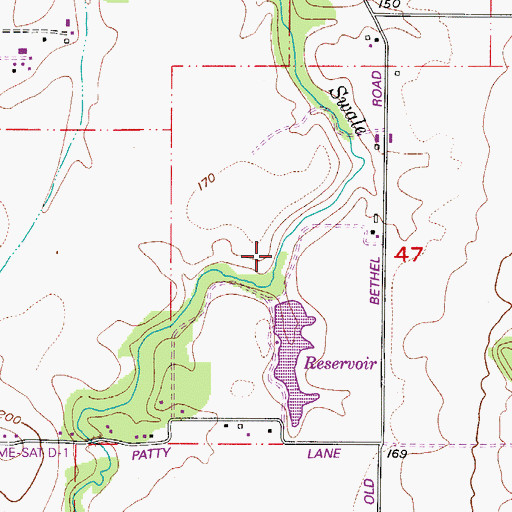 Topographic Map of Phil Olson Dam, OR