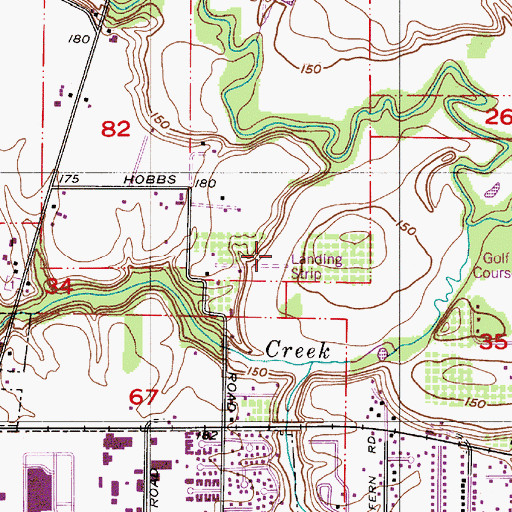 Topographic Map of Kohlmeyer Private Airstrip (historical), OR