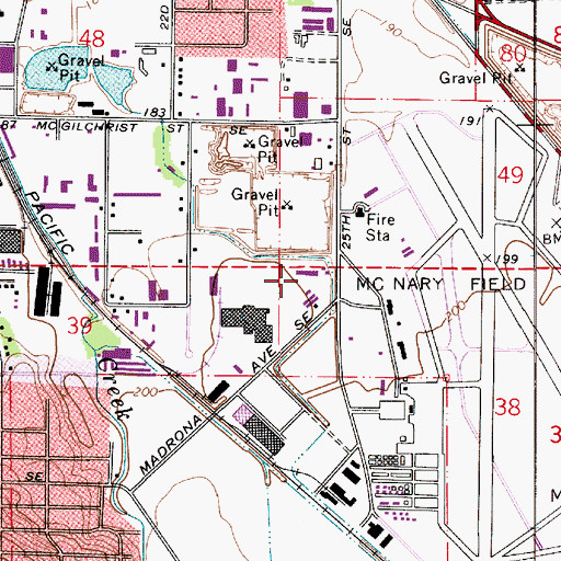 Topographic Map of Mount Jefferson Lumber Company Airstrip (historical), OR