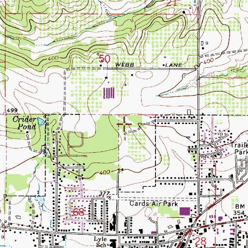 Topographic Map of Joe Cards Airpark (historical), OR