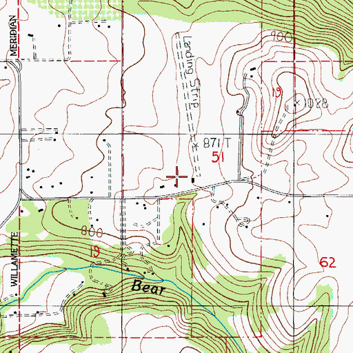 Topographic Map of Kingston Airpark, OR