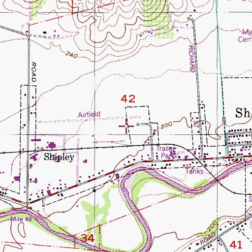 Topographic Map of Abba's Airport, OR