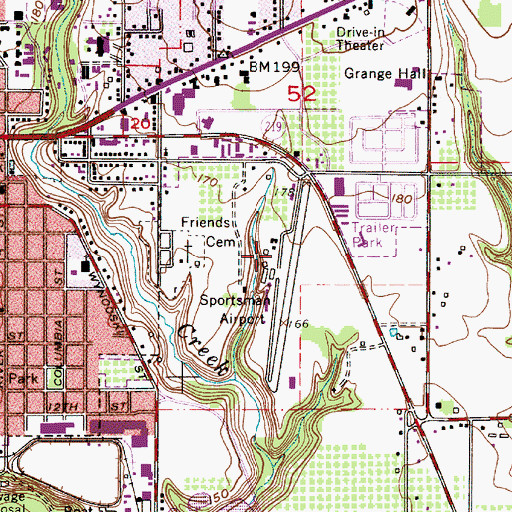 Topographic Map of Sportsman Airpark, OR