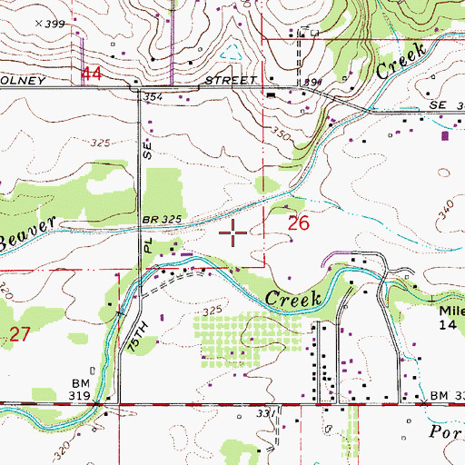 Topographic Map of Flying E Airport, OR