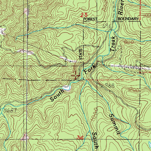 Topographic Map of Summit Creek, OR