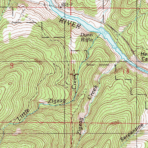 Topographic Map of Phipps Creek, OR
