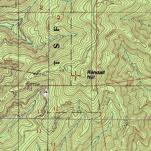 Topographic Map of Randall Hill, OR