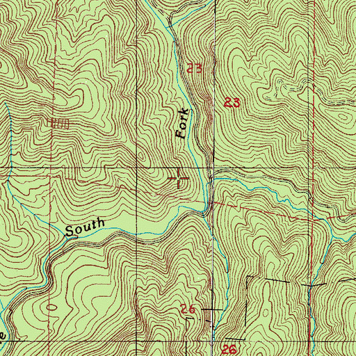 Topographic Map of Sam Downs Creek, OR