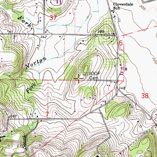 Topographic Map of Independent Order of Odd Fellows Cemetery, OR