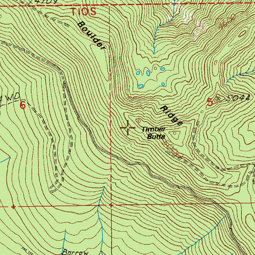 Topographic Map of Boulder Ridge, OR