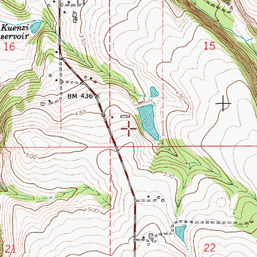 Topographic Map of Barnes Brothers Reservoir Dam, OR