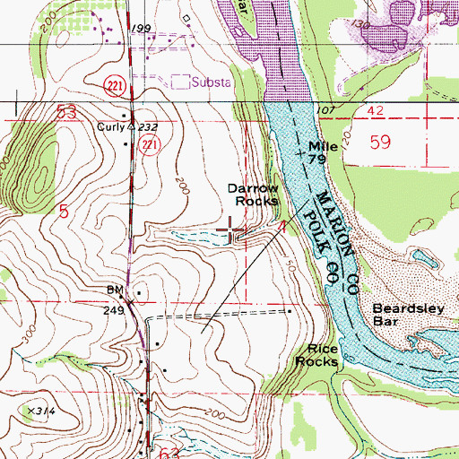 Topographic Map of Oak Crest Farm Dam, OR
