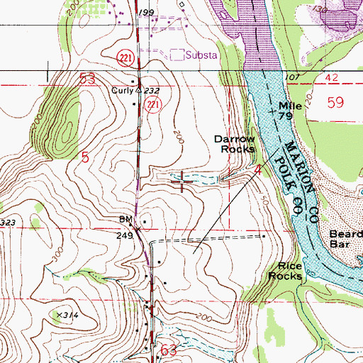Topographic Map of Oak Crest Farm Reservoir, OR