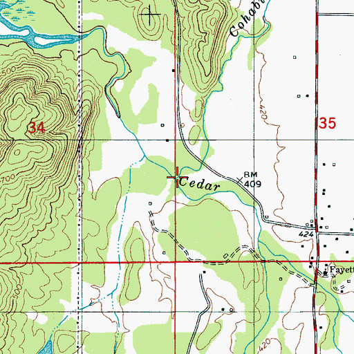 Topographic Map of Cohabie Creek, AL