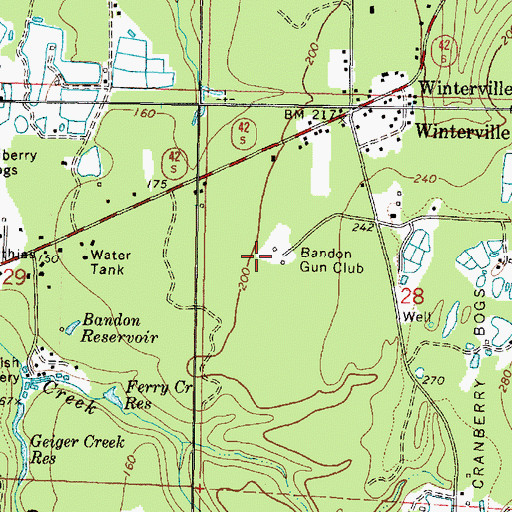 Topographic Map of Bandon Gun Club, OR