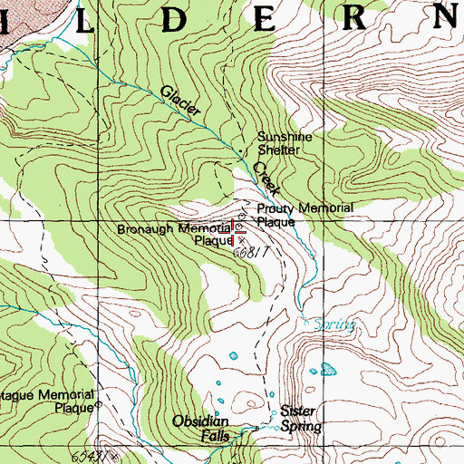 Topographic Map of Bronaugh Memorial Plaque, OR