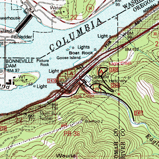 Topographic Map of Cascade Salmon Hatchery, OR