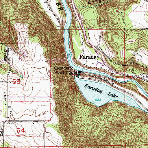 Topographic Map of Cazadero Powerhouse, OR