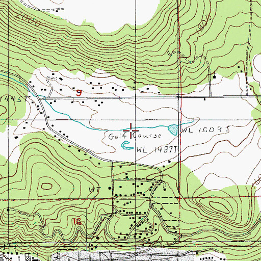 Topographic Map of Circle Bar Golf Club, OR