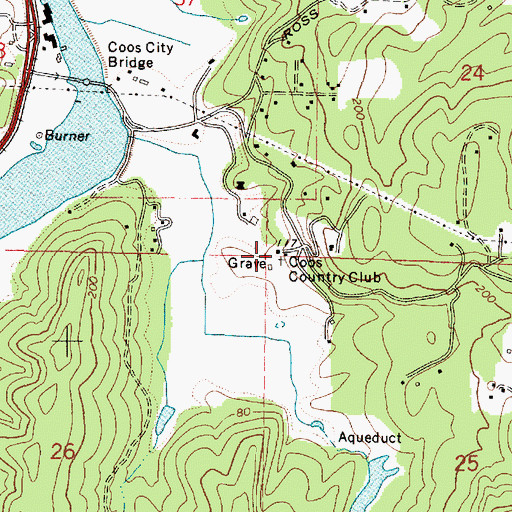 Topographic Map of Coos Country Club, OR