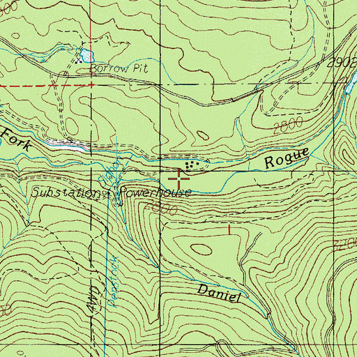 Topographic Map of Copco Powerhouse, OR